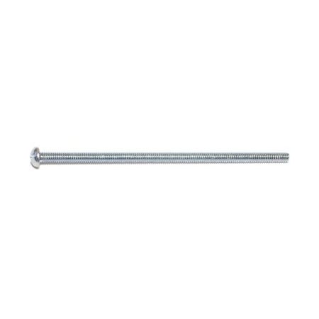 #8-32 x 4 in Slotted Round Machine Screw, Zinc Plated Steel, 15 PK